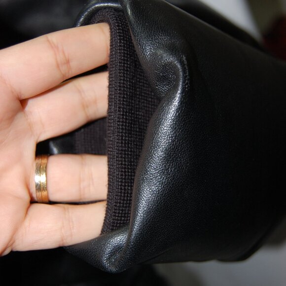 M🔥$4000 AMI Alexandre Mattiussi Paris Men's Black Real Leather Puffer Jacket - Picture 5 of 14